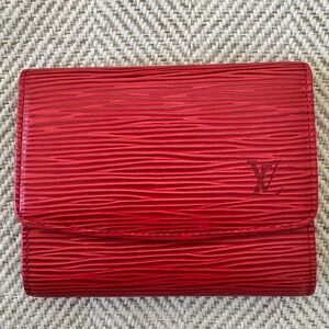 Louis Vuitton Red Epi card holder
